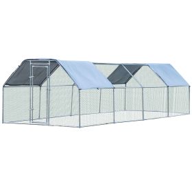 PawHut Large Chicken Coop Metal Chicken Run with Waterproof and Anti-UV Cover, Flat Shaped Walk-in Fence Cage Hen House for Outdoor and Yard Farm PawHut Large Chicken Coop Metal Chicken Run with Waterproof and Anti-UV Cover, Flat Shaped Walk-in Fence Cage Hen House for Outdoor and Yard Farm